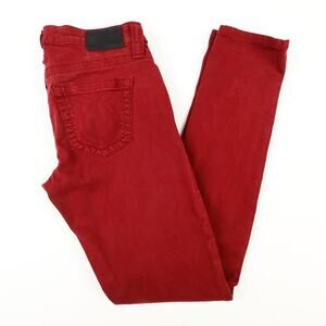 Big Star Jenae Skinny Womens 28 Regular Stretch Jeans Burgundy Red